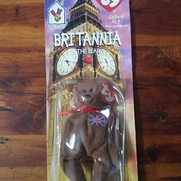 TY Teenie Original Beanie Baby Britannia The Bear 2 in Box - Picture 4 of 4